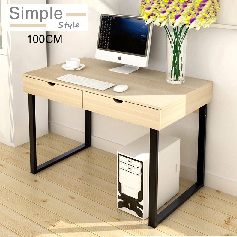 Modern Home Office Ikea Style Drawer Desk Table Maple Modern Home Office Ikea Style Drawer Desk Table Maple