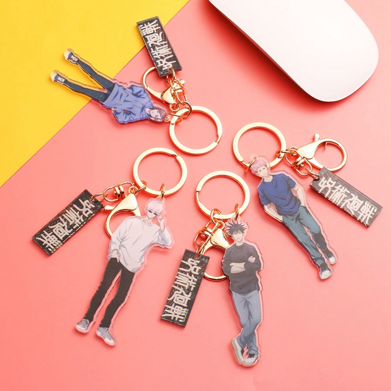 Jujutsu Kaisen Cute Key Chains Gojo Satoru Keyrings Acrylic Keychain