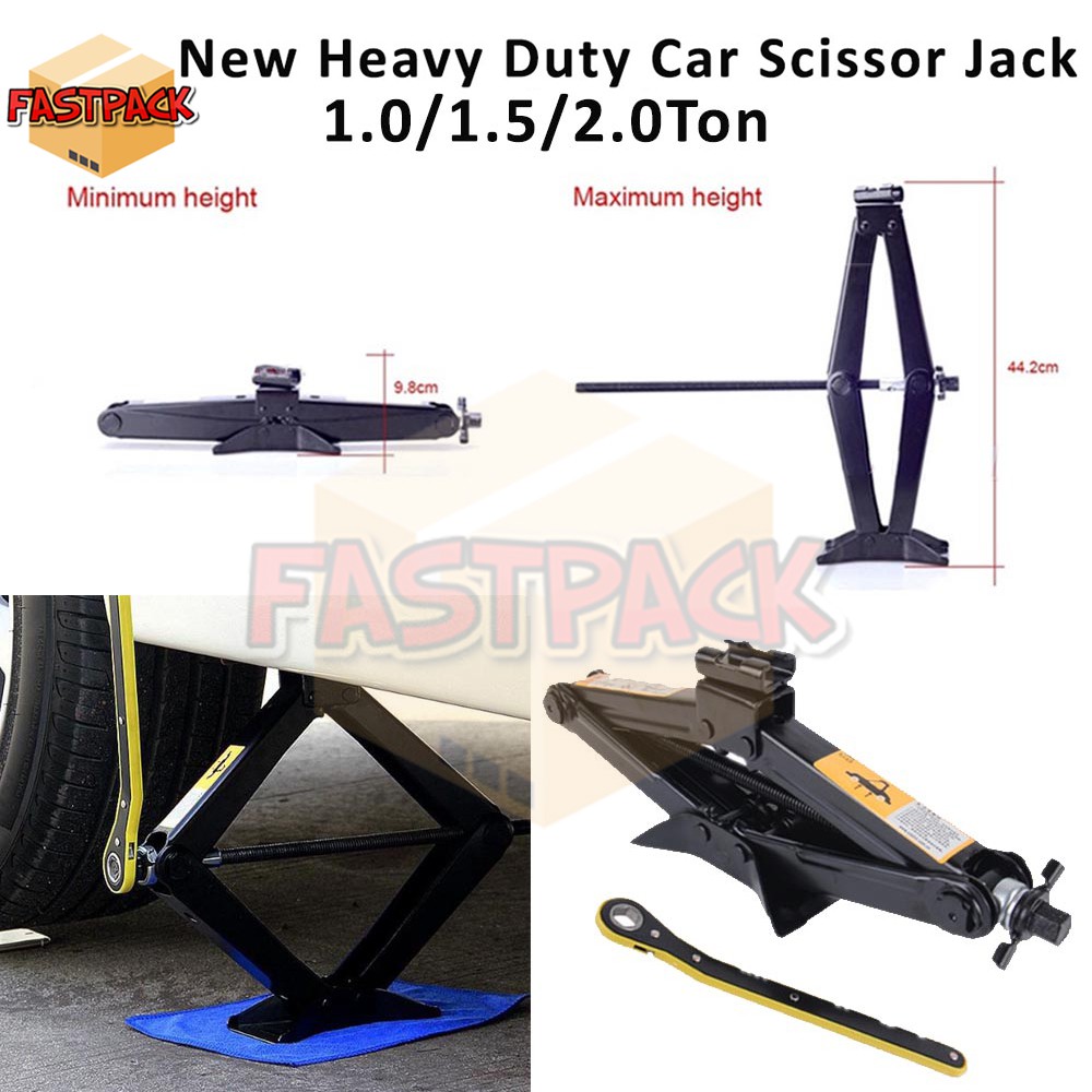 HEXAGON DIY Heavy Duty Car Scissor Garage Jack Kereta Service Jack