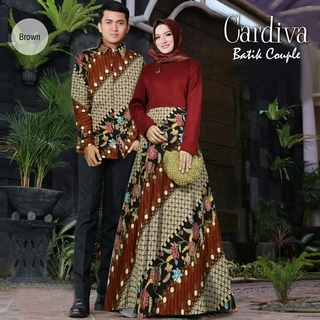 Pre order Cardiva batik  set couple Muslimah red brown 