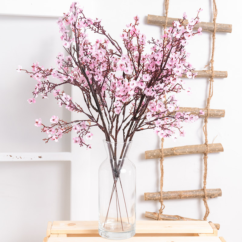 Cherry Blossoms Artificial Flowers / Faux Flowers Branches / Babies Breath Fake Flowers / Long Bouquet Gypsophila Fake Flowers DIY Wedding Decoration