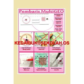 PEMBARIS MULTIGEO GEO-1027 ALAT PENYELESAIAN TOPOGRAFI GEOGRAFI RULER ...