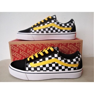 black white yellow vans