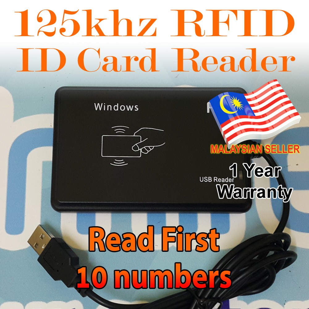RFID 125khz ID Card Reader USB - Reads First 10 numbers - EM4100 TK4100 125 Khz