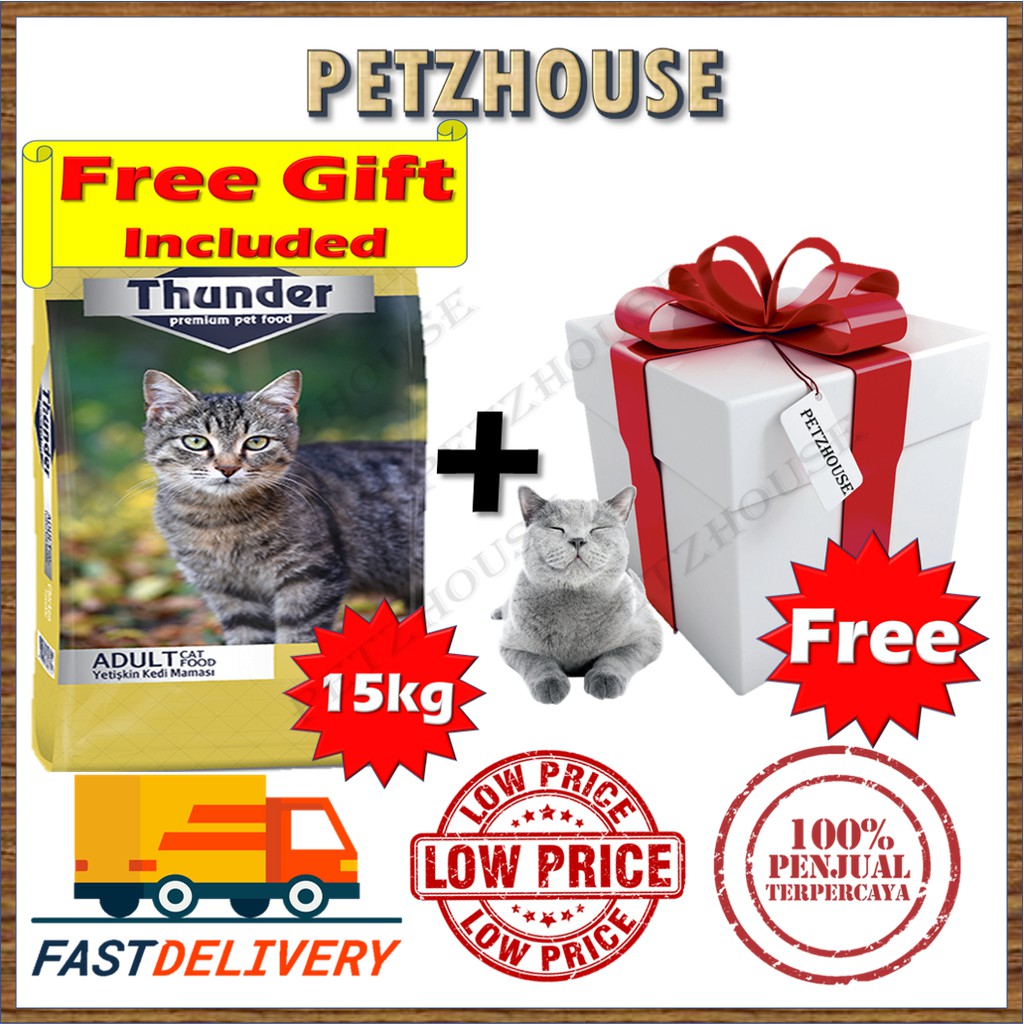Thunder Chicken Adult Cat Food 15kg Free Gift Shopee Malaysia