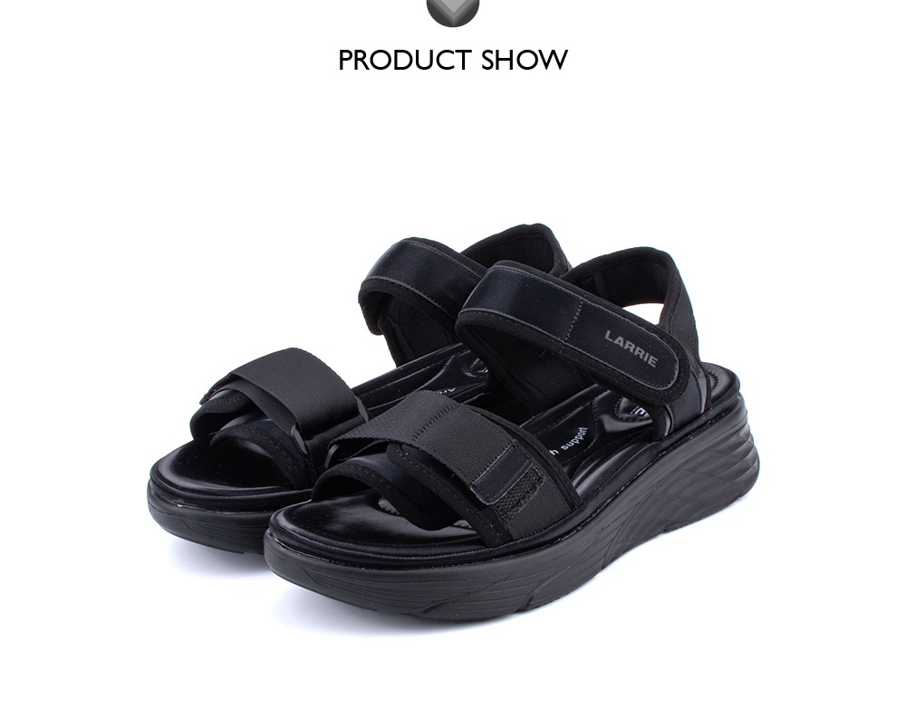 LARRIE Kasut Perempuan Dual Velcro Strap Bounty Sandals - L82104-CV02SV ...
