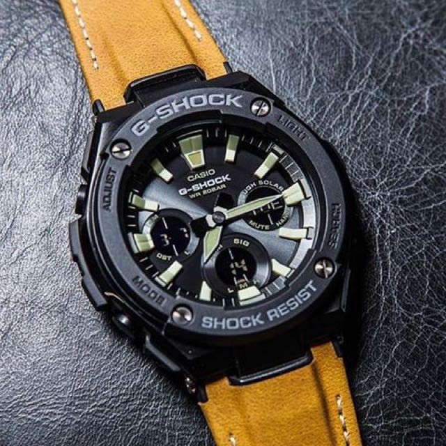 g shock with leather band