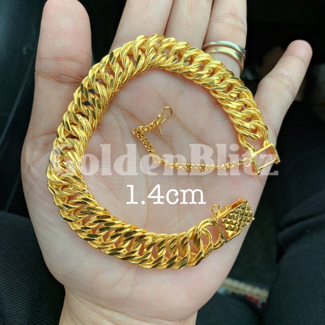 Gelang Tangan Lipan Sajat 1 4cm Emas Bangkok Cop 916