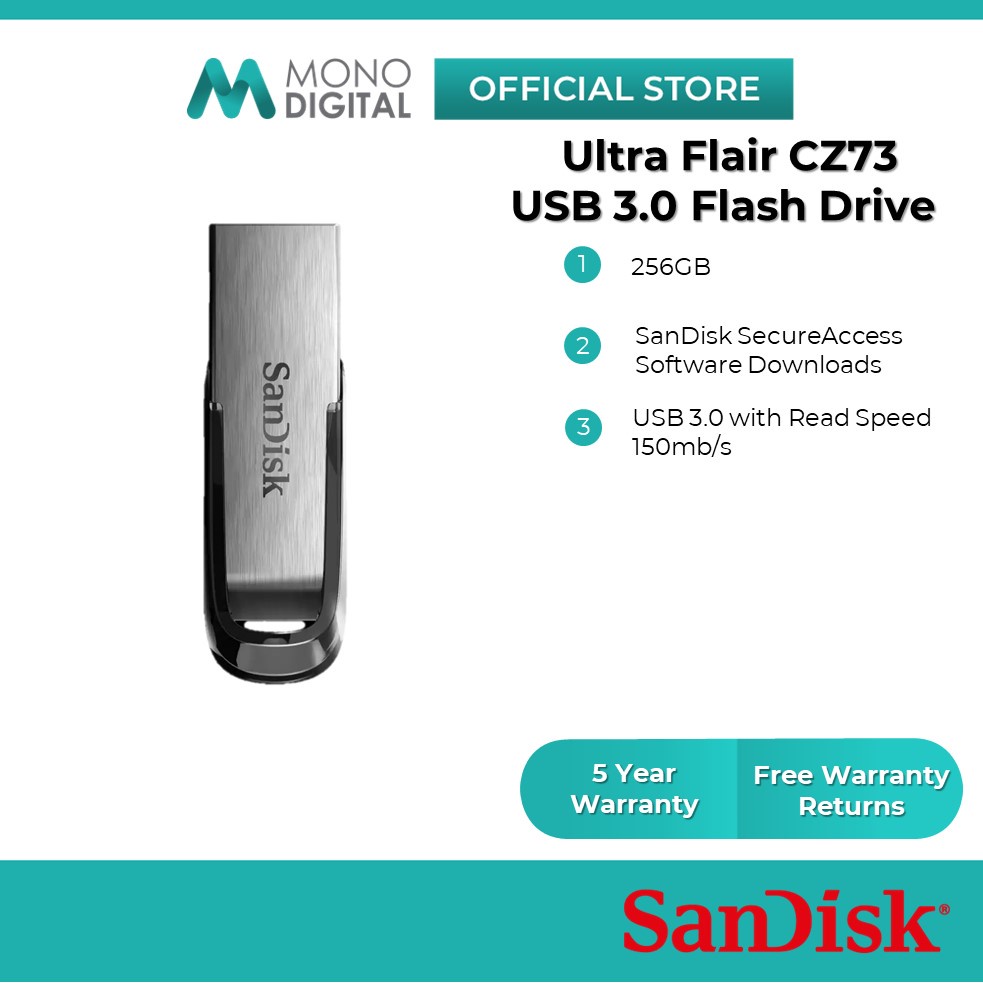 SanDisk Ultra Flair CZ73 USB 3.0 Flash Drive/Pendrive (512GB/256GB) SDCZ73