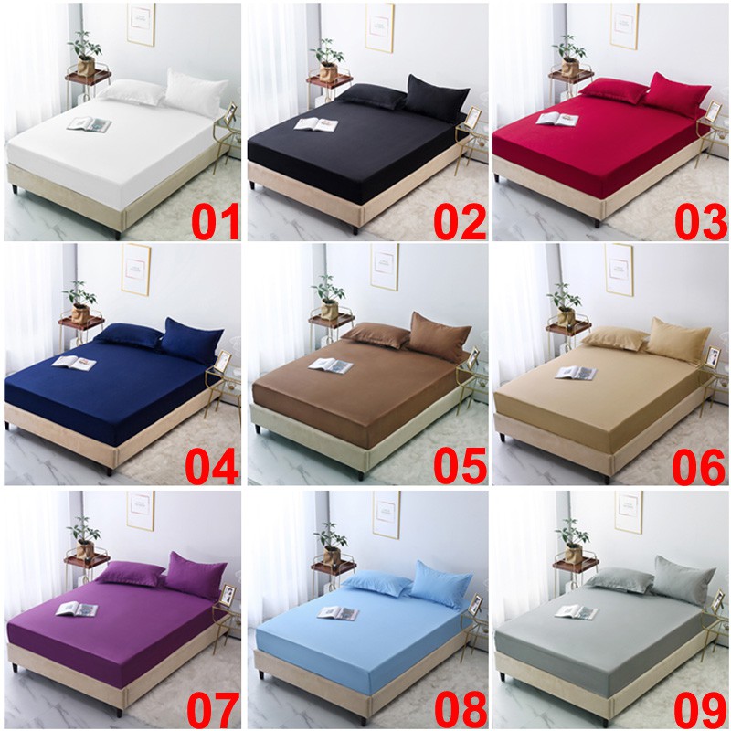 Cadar Bedsheet Plain Single / Queen/ King Size Bed Sheet Fitted Super