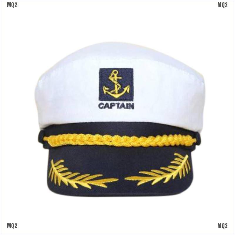 Black Yacht Captain Skipper Navy Sailor Boat Cap Hat Costume Adjustable Size New