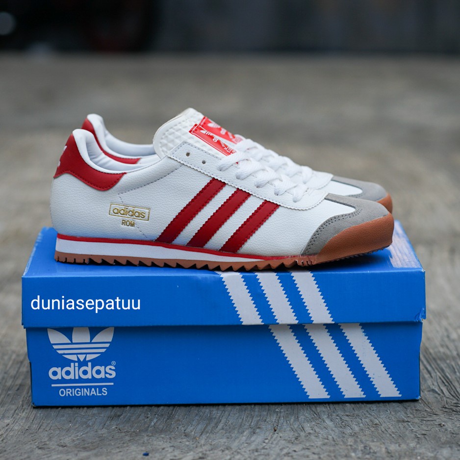 Cualquier Levántate Grifo Ready Stock】 Adidas Rom Men's Sneakers Shoes Casual Classics White Red  Sports Originals | Shopee Malaysia
