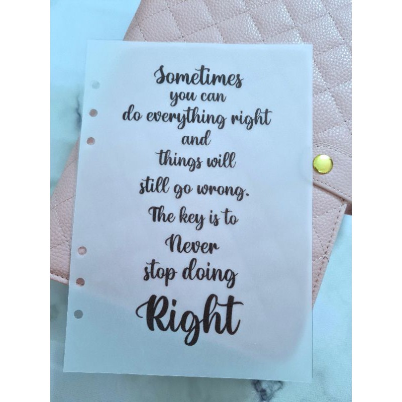 V6. A5 VELLUM DASHBOARD WITH PVC COVER SHEET (SOMETIMES YOU CAN DO