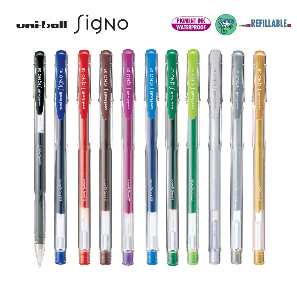 Uni-Ball SIGNO UM-100 0.7 Roller ball pen 6 pcs BROWN C 