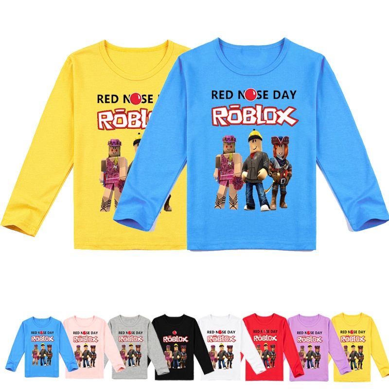 Roblox Boys Spring Autumn Cartoon Anime Print Long Sleeve T Shirt Y054 Shopee Malaysia - roblox fat t shirt