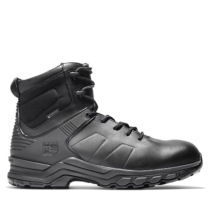 mens black soft toe work boots