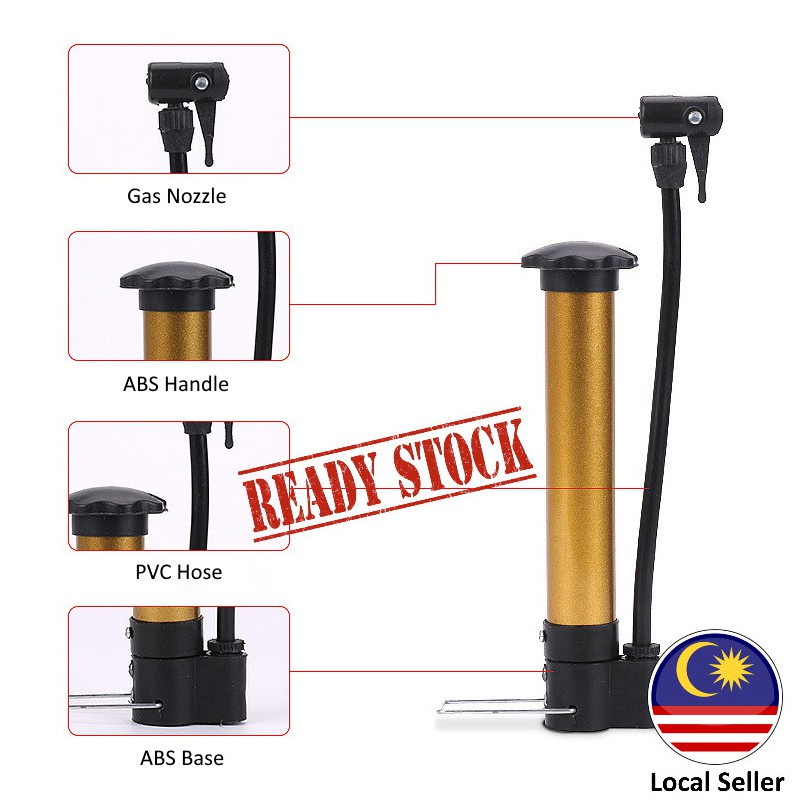 Aluminum Portable Hand Air Ball Pump with Hose and Nozzle for Cycling Soccer Basketball Football Volleyball Buster Bump