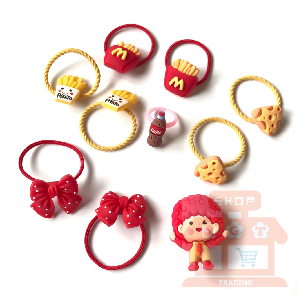 Ready stock Msia Mcdonald hair accessories hair rope hair clip hair pin fast food potato French fried cheese cincin