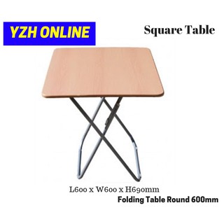Folding Table Metal  Leg Wooden Top Meja  Lipat  Shopee 