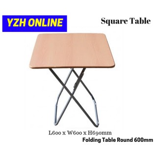  Folding  Table  Metal Leg Wooden Top Meja  Lipat  Shopee 