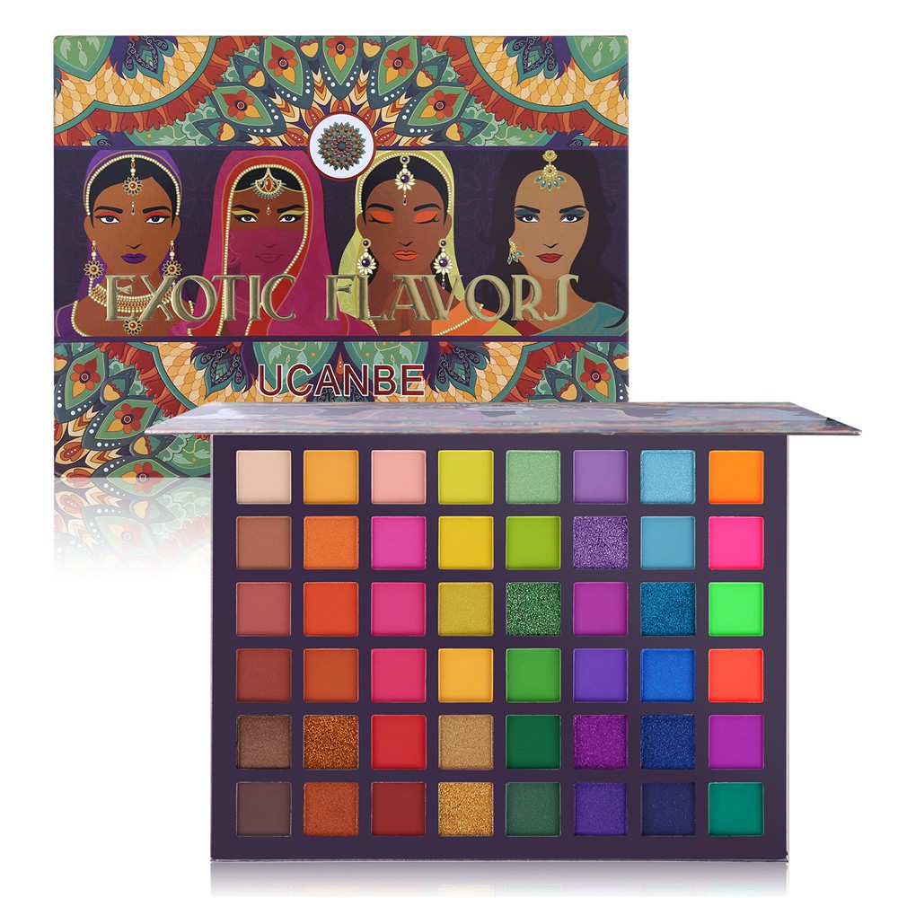 UCANBE Exotic Flavors Eyeshadow Palette 48 Color Pressed Glitter Shimmer Matte Green Eye Shadow Neon Metallic Makeup Cosmetics