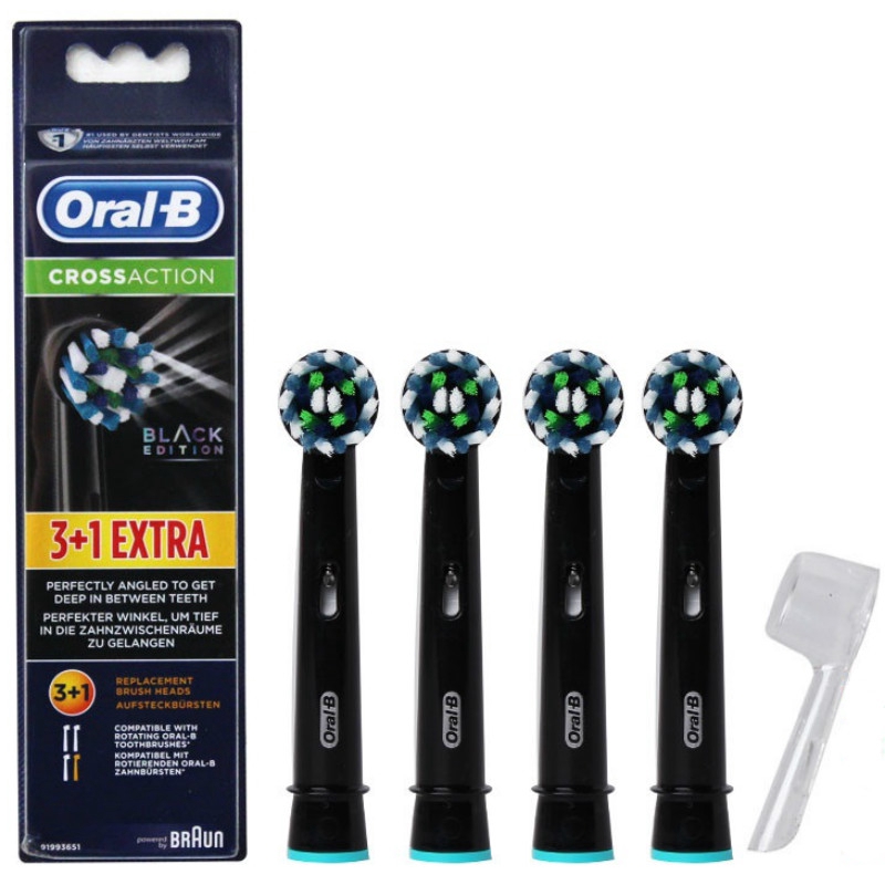 oral b cross action toothbrush heads black