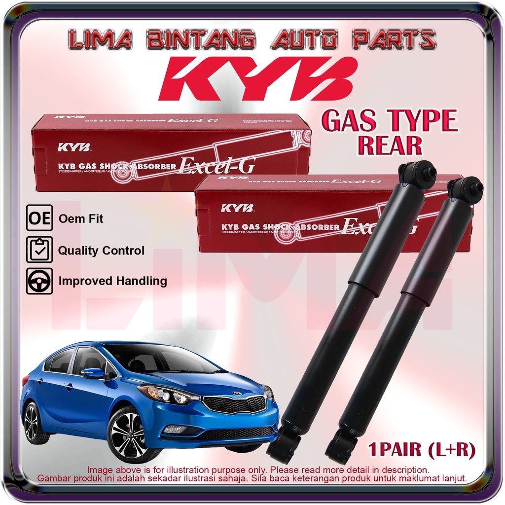 ( 1Pair ) Kia Cerato K3 Rear Shock Absorber Gas KAYABA KYB Shopee