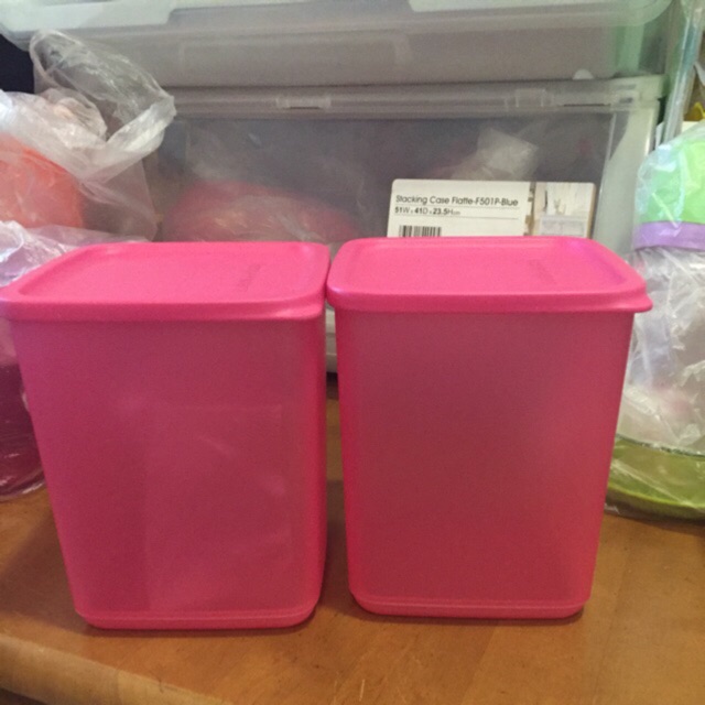 Tupperware so fresh square pink set (2)