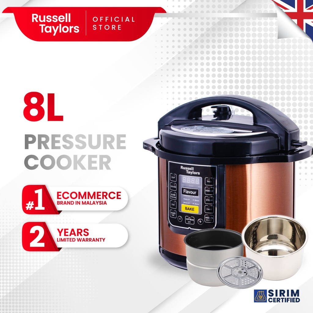 Russell Taylors Dual Pot Pressure Cooker Electric Rice Cooker 2 Inner ...