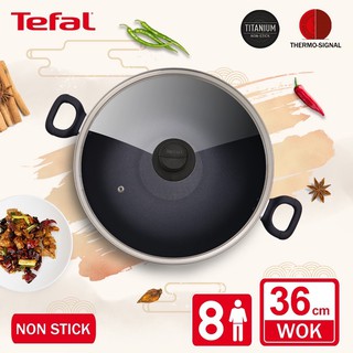 (7.7 SALES!!) Tefal/ASD Cook Easy 36cm/40cm Non Stick Wok with Glass or ...