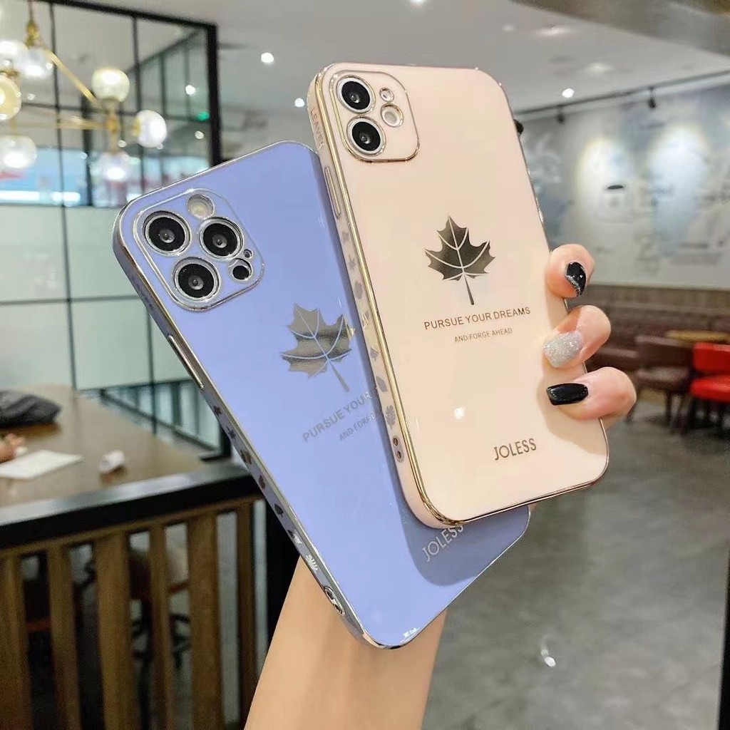 OPPO A18 A78 A38 A17 A17K A79 A96 A76 A95 A16 A57 A54 A94 A74 A53 A93 A73 A77 Trendy Maple Leaf Camera Lens Phone Gadgets Cover Case