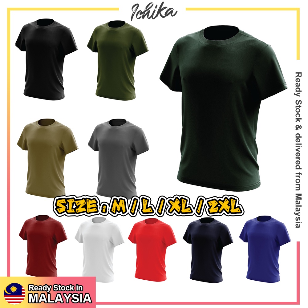 [MYSIA READY STOCK][S-2XL][SIMON Unisex Round Neck Plain Microfiber Short Sleeve T-Shirt Jersey T Shirt (Anti-Bacteria)]