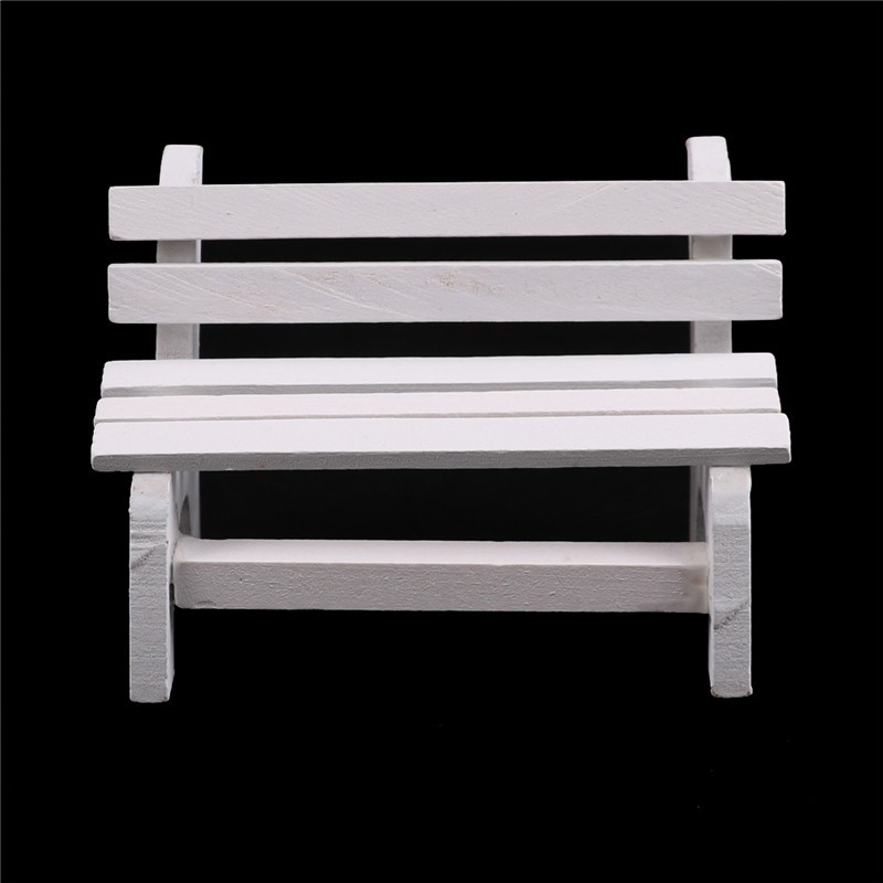 Sbmy Super White Park Bench Seat Micro Landscape Chair Crafts Toy