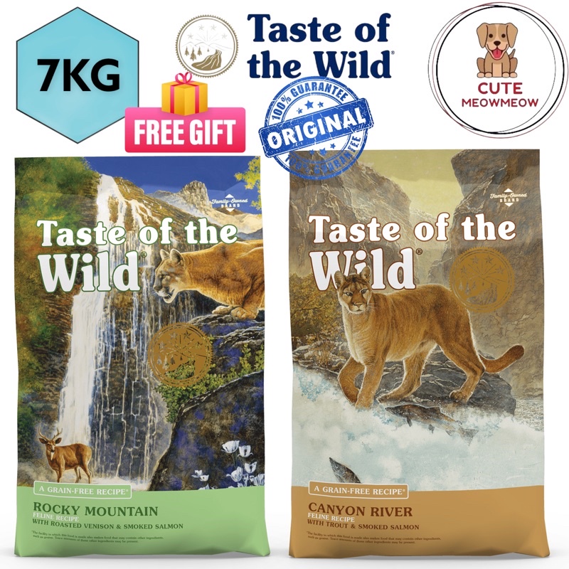 Taste Of The Wild Cat Food 7kg Free SmartHeart Cat Canned Food 400g x 4
