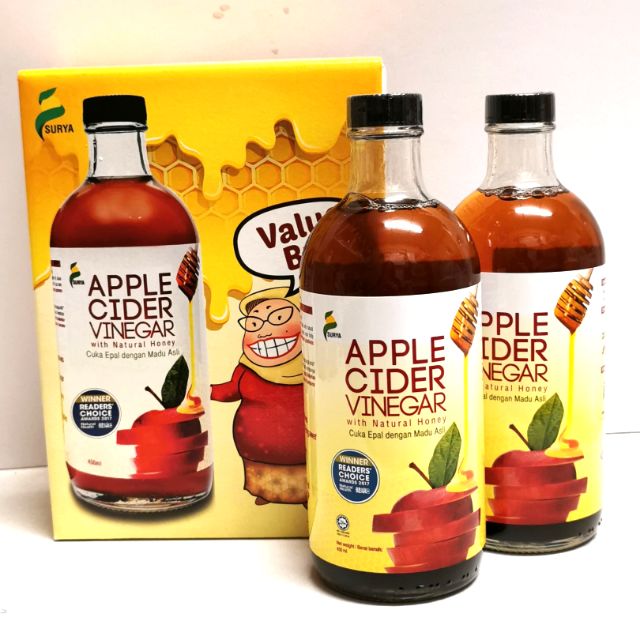 Surya S Apple Cider Vinegar With Natural Honey 2btl X 450ml Exp 02 2023 Shopee Malaysia