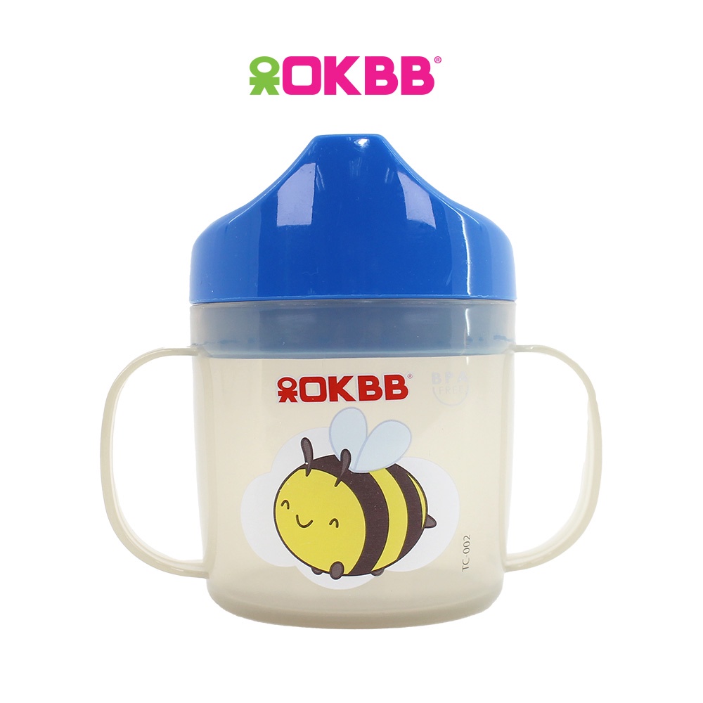 OKBB Cartoon Drinking Bottle Cup With Handle Feeding Essentials 250ml TC002_1