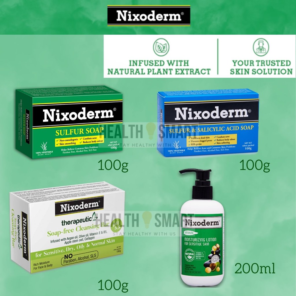 Nixoderm Sulfur Soap/Sulfur & Salicylic Acid/Therapeutic Soap Bar [100g]/  Moisturising Lotion [200ml] | Shopee Malaysia