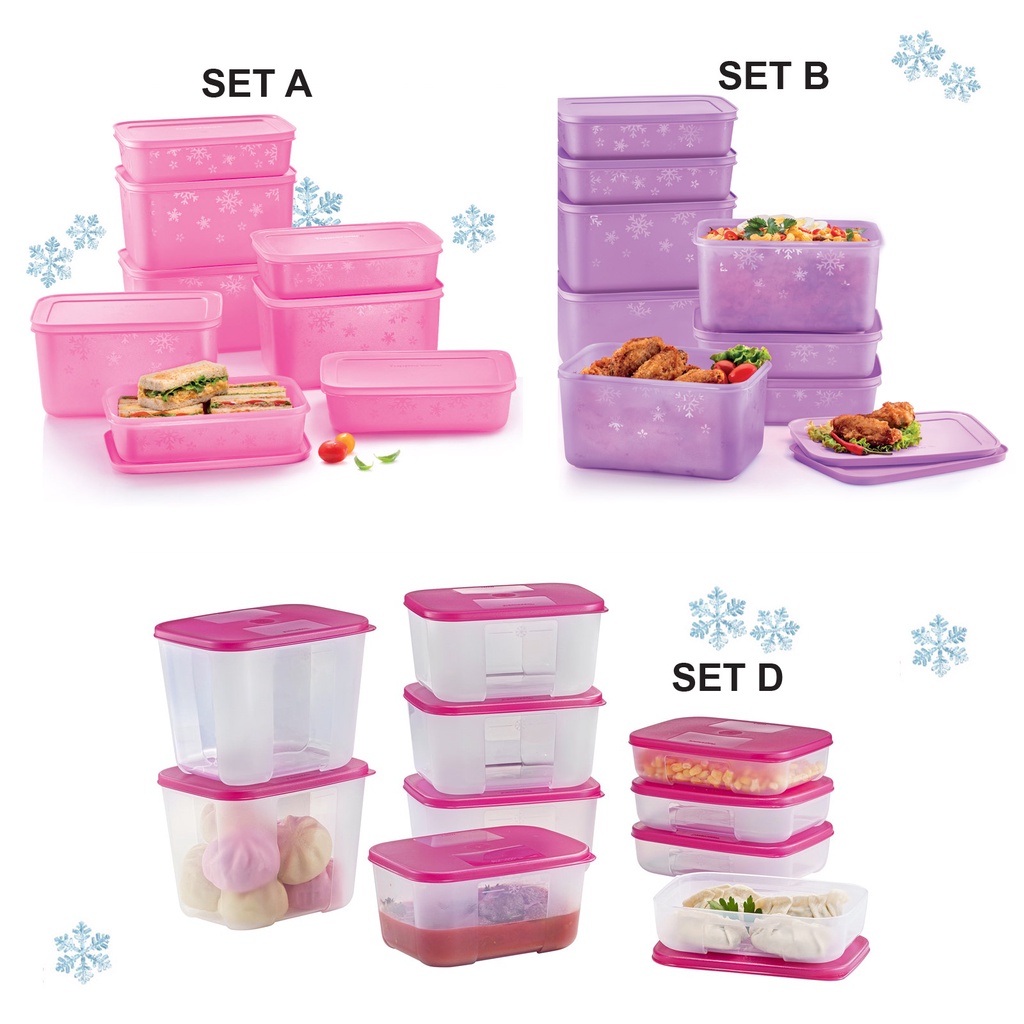 TUPPERWARE Chill Freeze Medium Set (8pcs) / Snowflake Square Round  Set ( 8pcs) /  FreezerMate Small Set (10/12pcs)