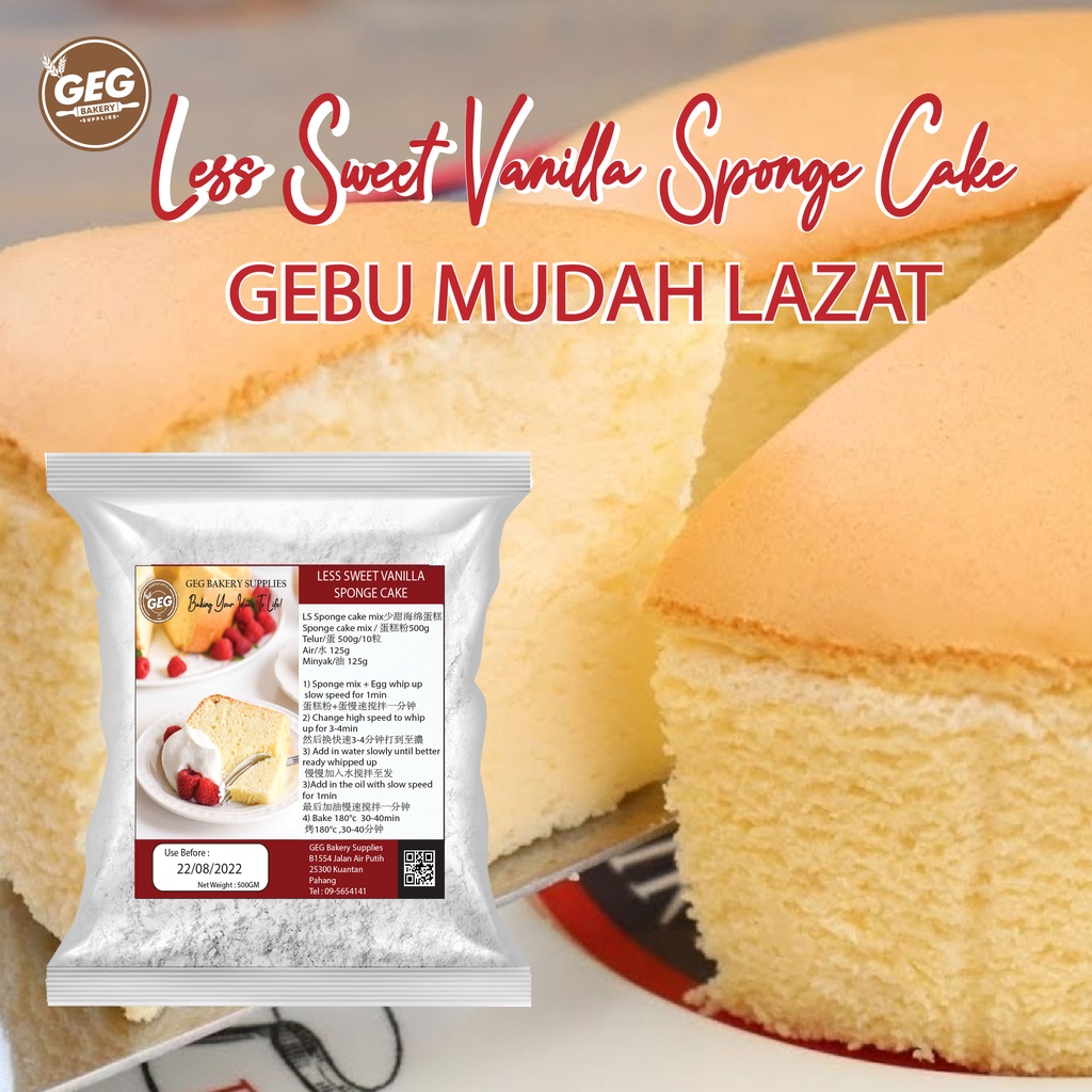 Geg Vanilla Super Sponge Cake Mix 500g Tepung Kek Span Sedap Shopee Malaysia 7335