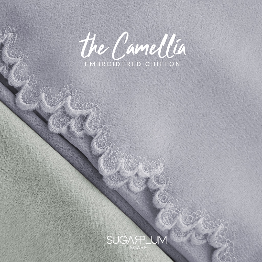 The Camellia ︳Embroidered Chiffon Shawl