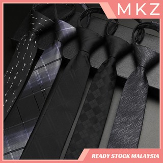 READY STOCK Premium Design Lazy Zipper Neck Ties Men's Business Wedding Korean Slim Necktie Collar Ties Tali Leher 6cm