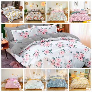 Maylee 4 in 1 Queen Fitted Bedsheet Set Cadar Bergetah 450TC High Quality with Pillow Case Quilt Cover ( Floral Design )