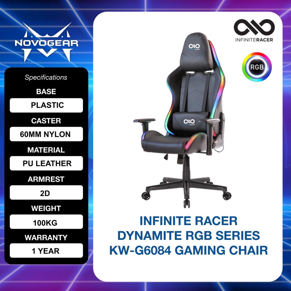 Infinite Racer Dynamite Rgb Series Kw G6084 Gaming Chair With Rgb Shopee Malaysia