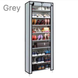 Freegift Xg 10 10 Tier Shoe Rack Dust Cover Shoe Cabinet Shopee Malaysia