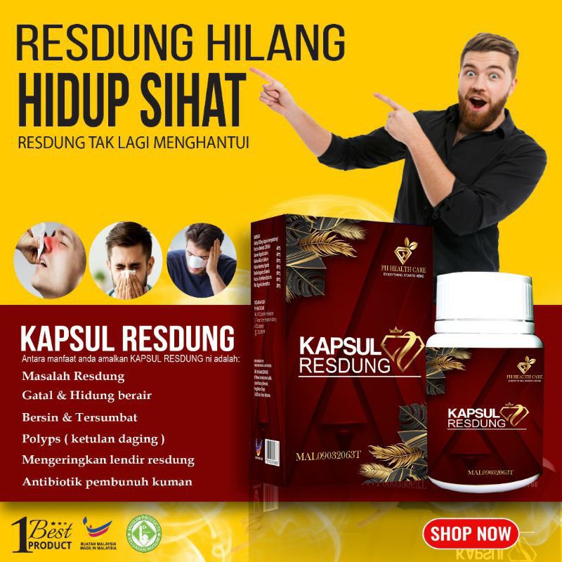 Kapsul Resdung Permata Hijrah 50 Kapsul 100 Ubat Resdung Sinus Alahan Resdung Kronik Gatal Hidung Mata Bersin2 Shopee Malaysia