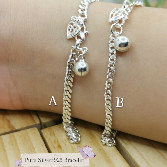 Silver 925 Bracelet Adult Kids Rantai Tangan Perak Tulen Dewasa Budak Lazada