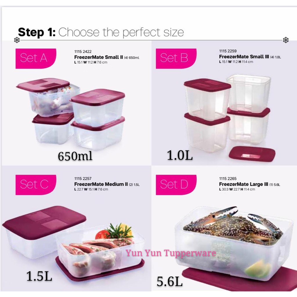 Tupperware Freezermate Set - Set A / Set B / Set C / Set D / Set E