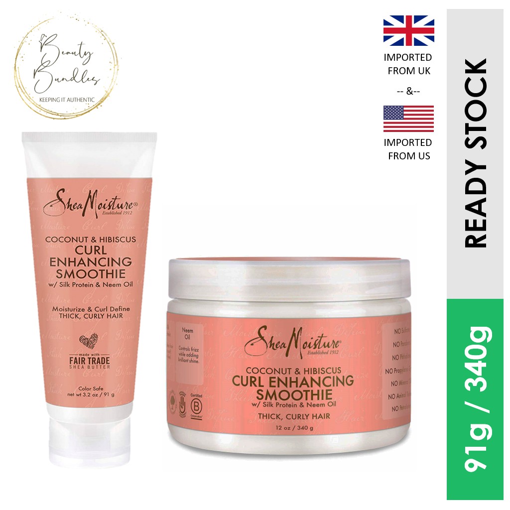 Shea Moisture Curl Enhancing Smoothie, Coconut & Hibiscus (91g / 340g) |  Shopee Malaysia