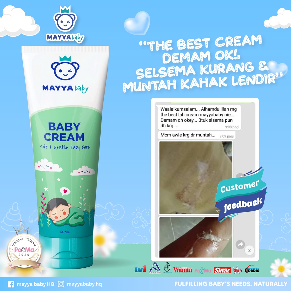 Mayyababy Cream 5 in1 (ORIGINAL) krim batuk selsema kahak dan ruam