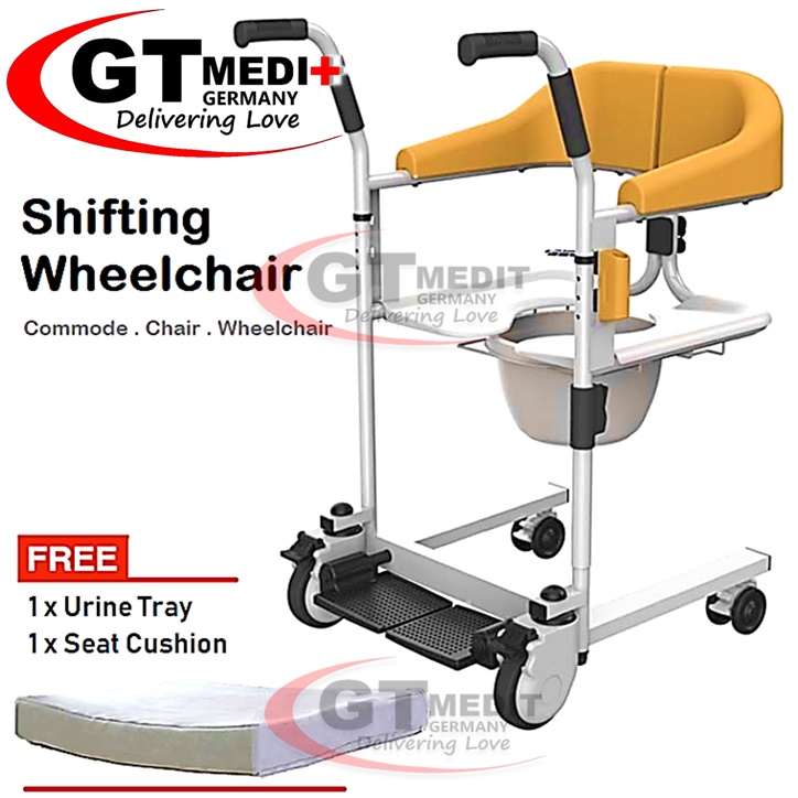 Shifting Commode Wheelchair Moving Transfer Chair Bath Shower Mobile